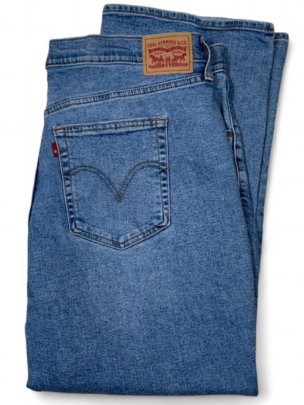 MINT! Levi's High Waisted Crop Flare Blue Denim Jeans Women’s Size 16W - W38 L26